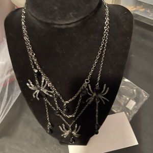 NWOT beautiful black spider necklace. Perfect compliment to a Halloween costume